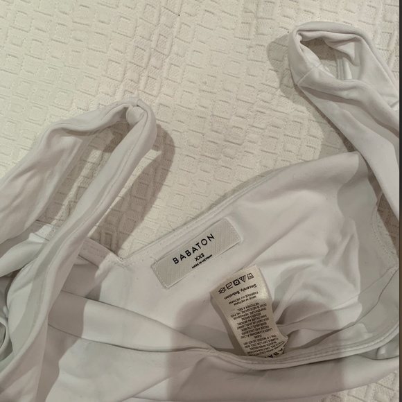 White XXS Babaton Deep V Contour Bodysuit - Picture 5 of 5